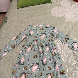 H&M Green and Pink Patterned Dress